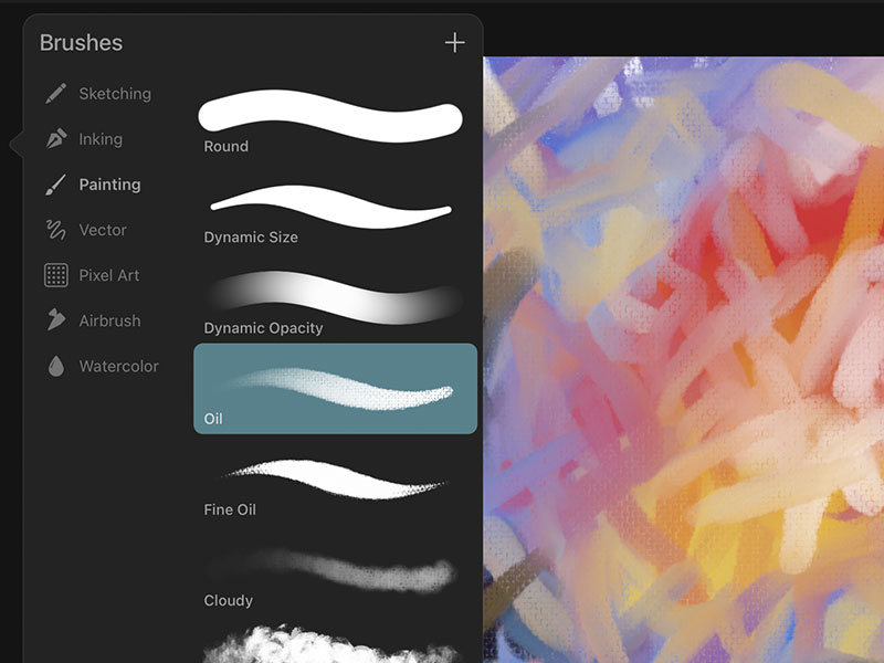 selection of brushes and wet-mix painting
