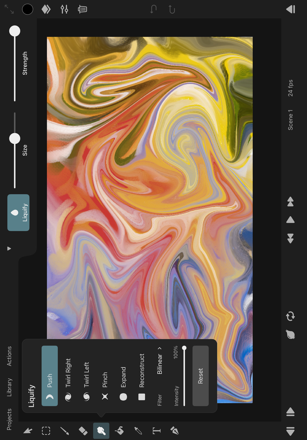 Liquify tool results