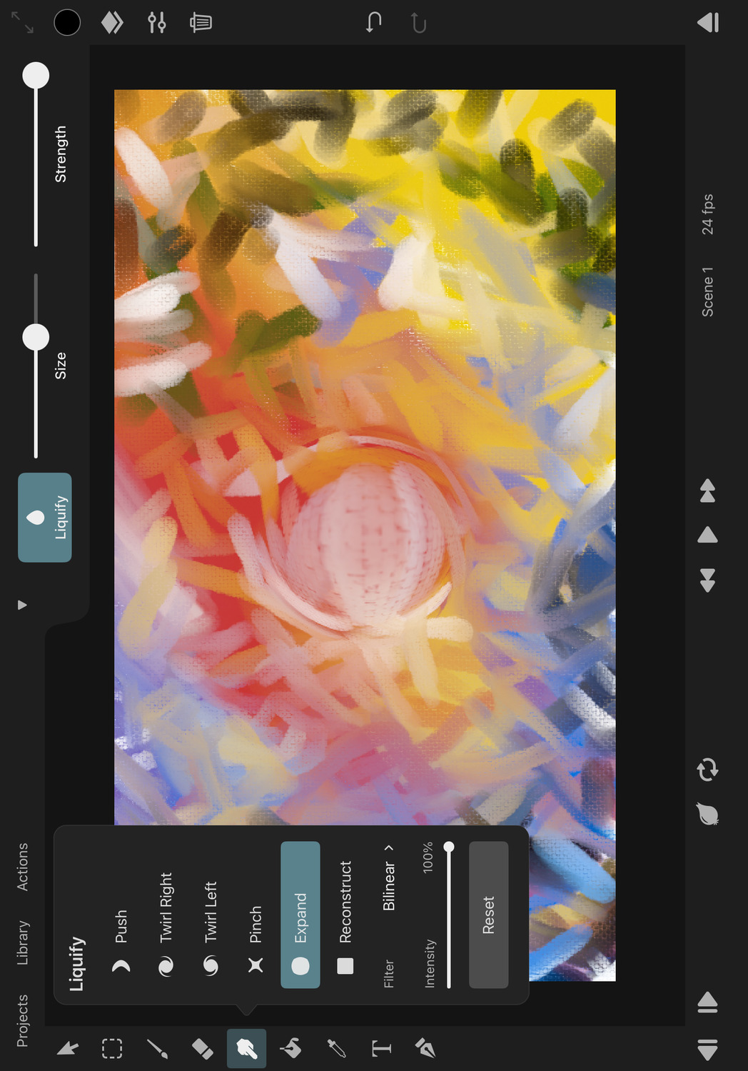 Liquify expand mode