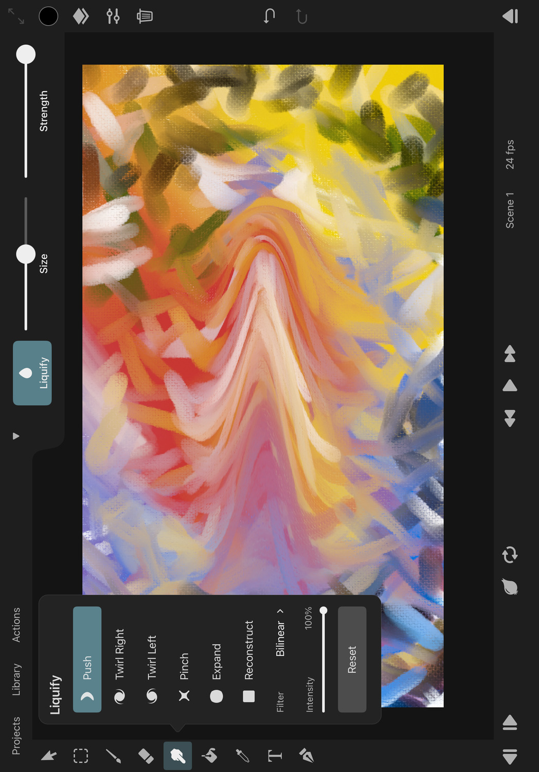Liquify push mode