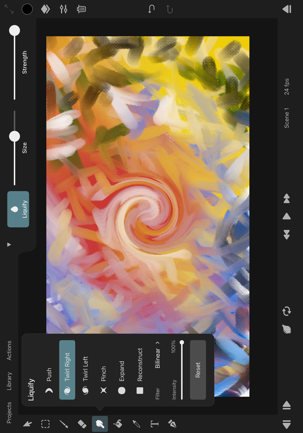 Liquify twirl right mode