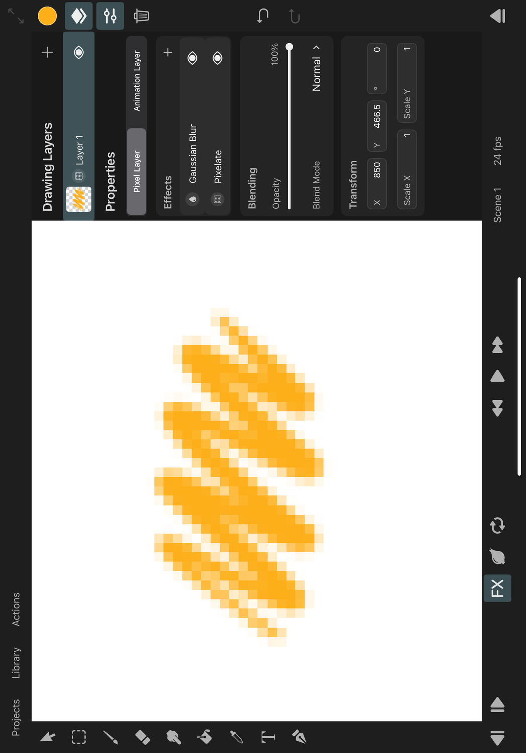 Effects order example blur then pixelate