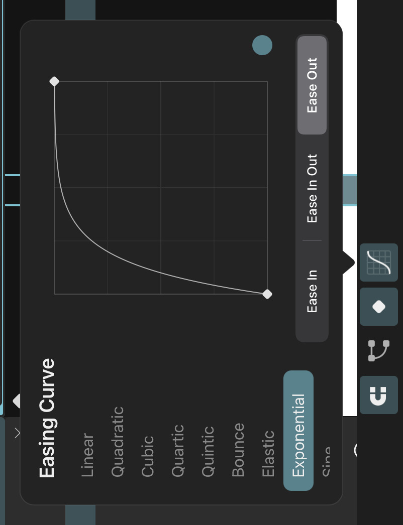 Exponential easing curve