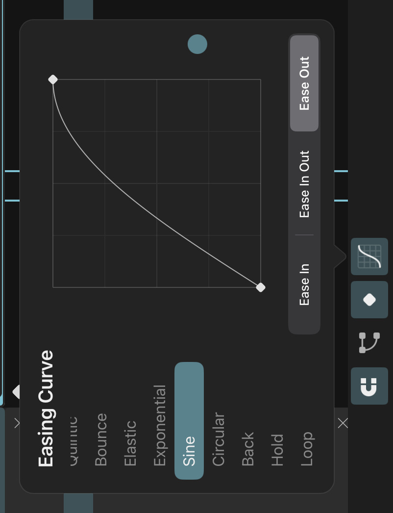 Sine easing curve