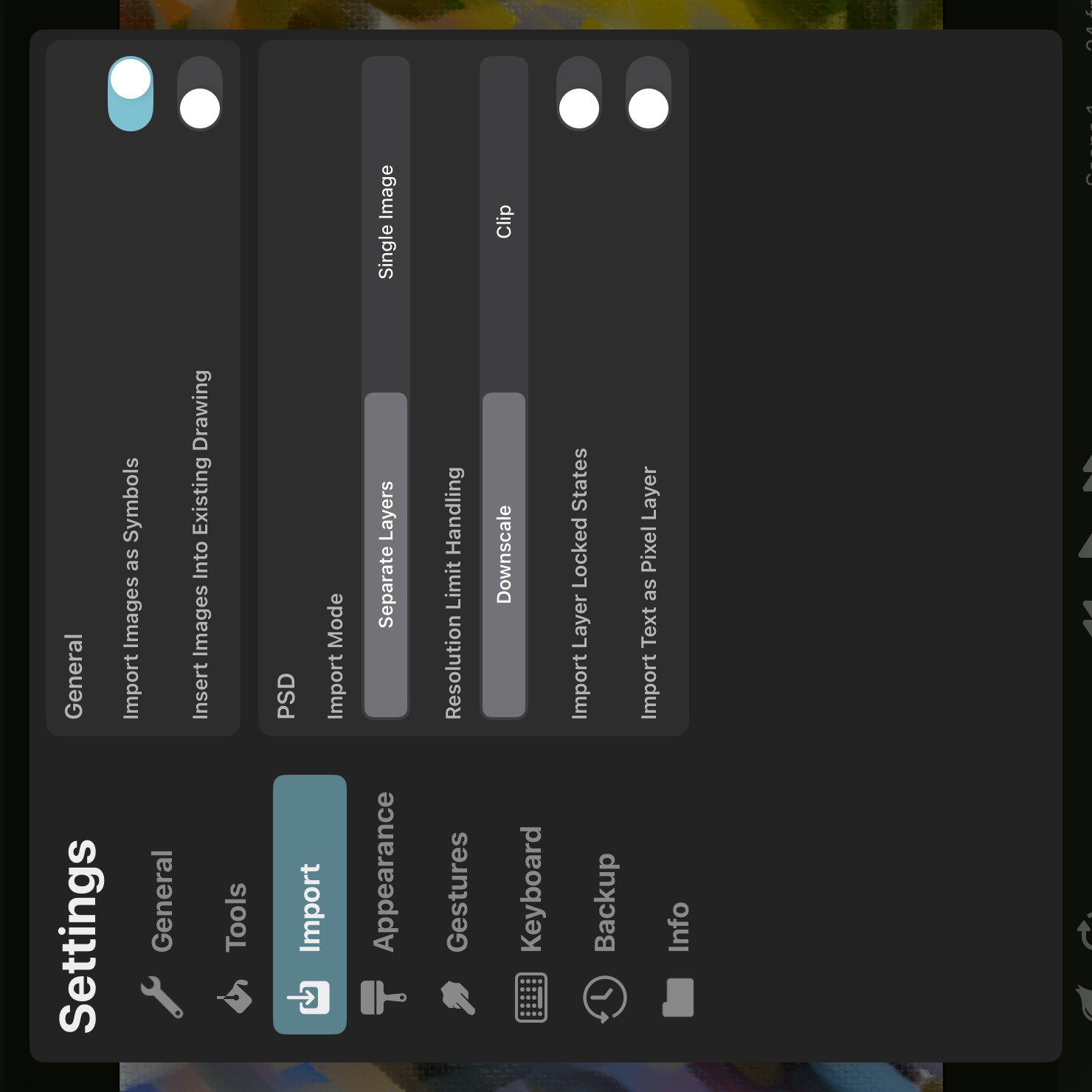 Import Settings