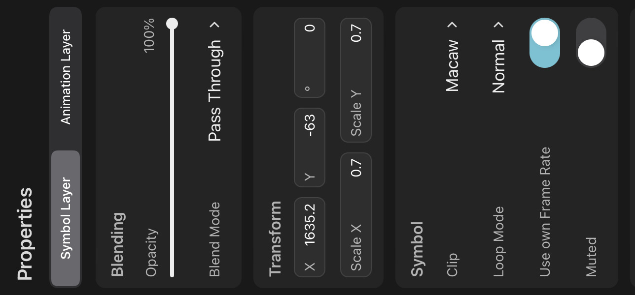 Symbol layer properties